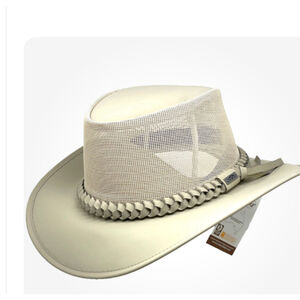 Conner Handmade Hats Aussie Cooling Soak-able Golf Hat Size L Wide Sand Mesh